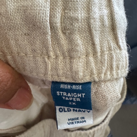 Old Navy Pants‎ Womens Ivory High- Rise Straight Leg Taper Linen Pants Size 2X - Picture 4 of 13